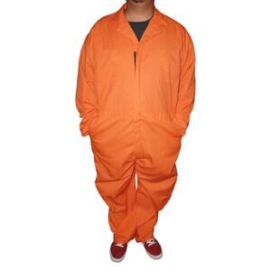 Red Kap Orange Industrial Coveralls Unisex Workwear Jumpsuit 50R Made in Mexico